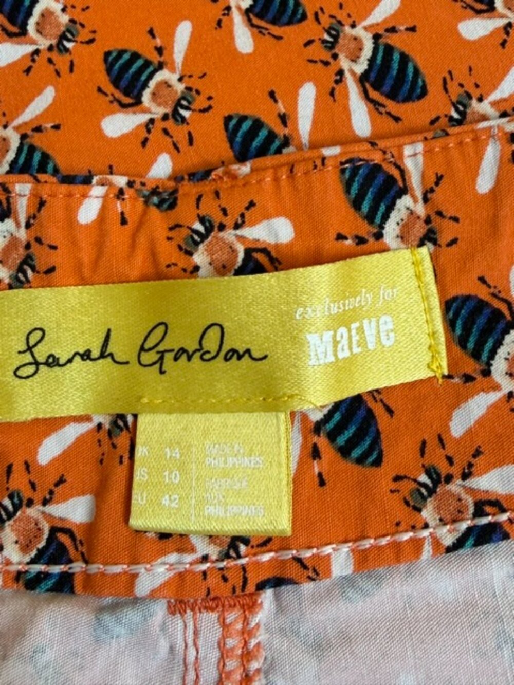 Anthropologie Sarah Gordon Maeve Bee  Pants Size 10 - Picture 3 of 12